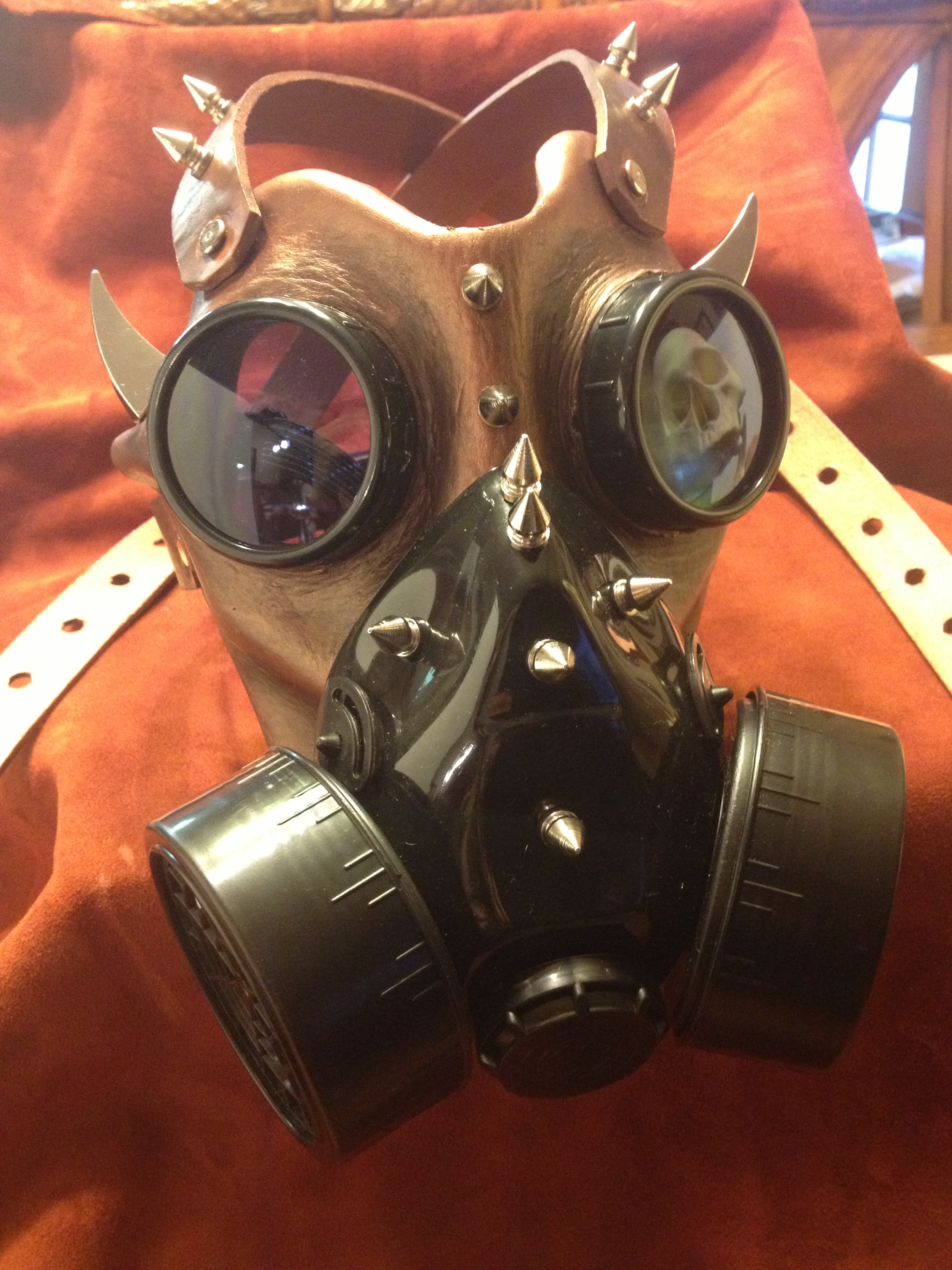 leather gas mask